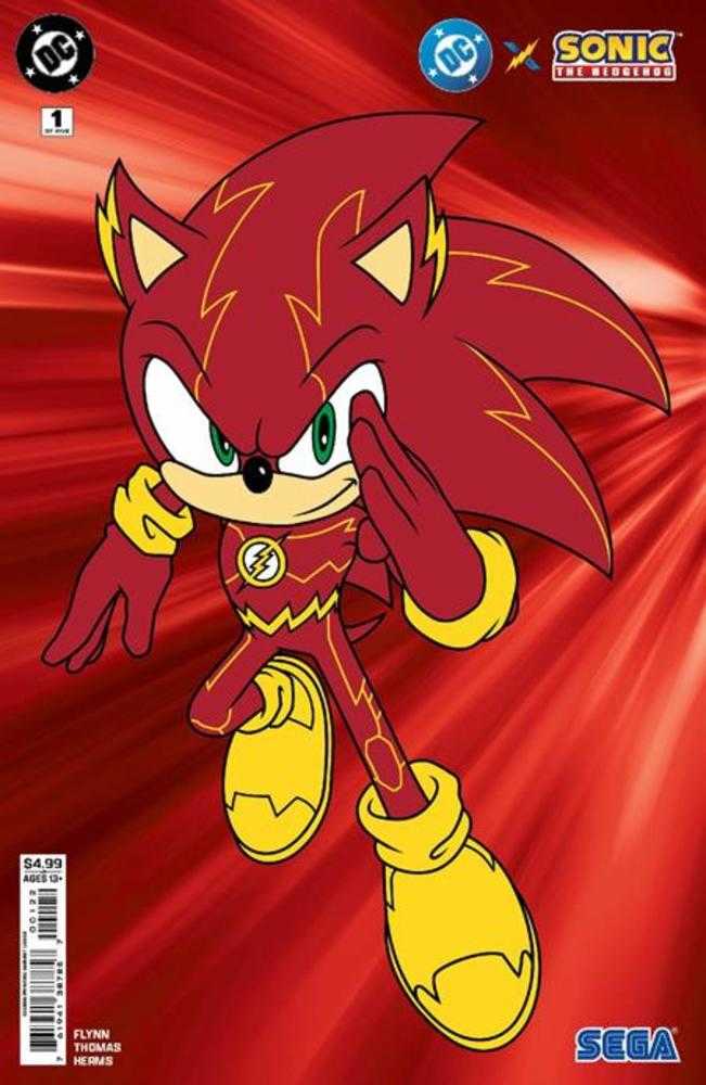 DC X Sonic The Hedgehog #1 (Of 5) 2nd Print Cover B Flash Card Stock Variant