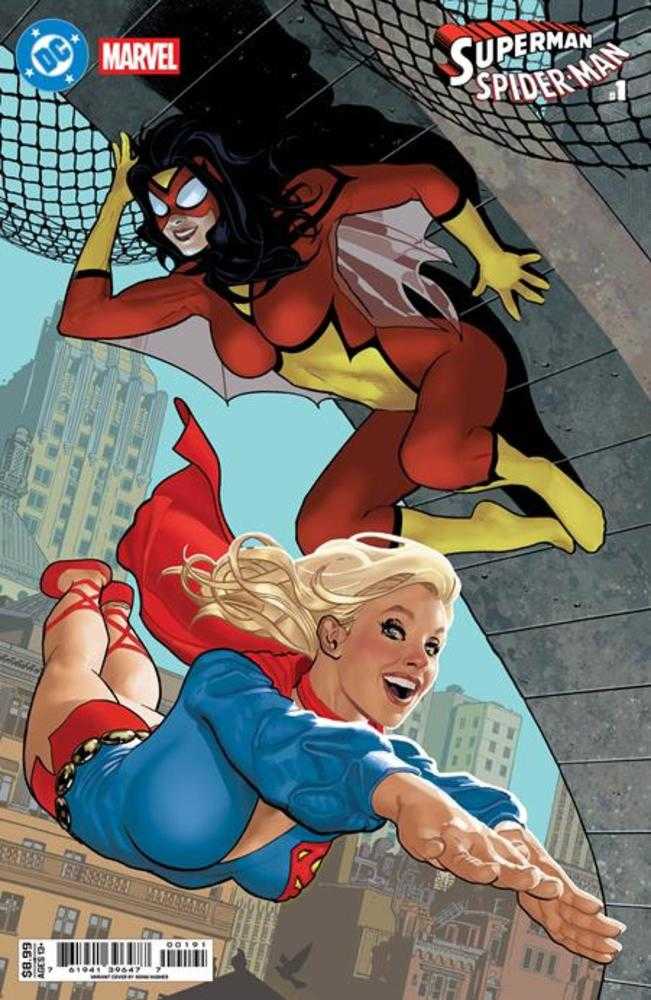 DC Marvel Superman Spider-Man #1 (One Shot) Cover I Adam Hughes Supergirl 70 S & Spider Woman 70 S Card Stock Variant