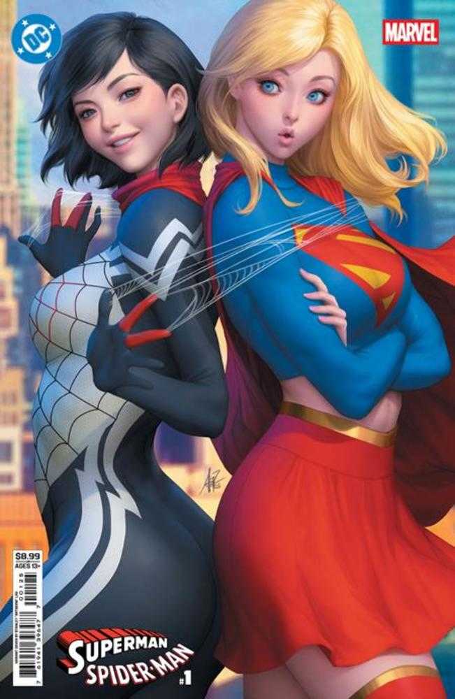 DC Marvel Superman Spider-Man #1 (One Shot) Cover M Stanley Artgerm Lau Supergirl & Silk Card Stock Variant