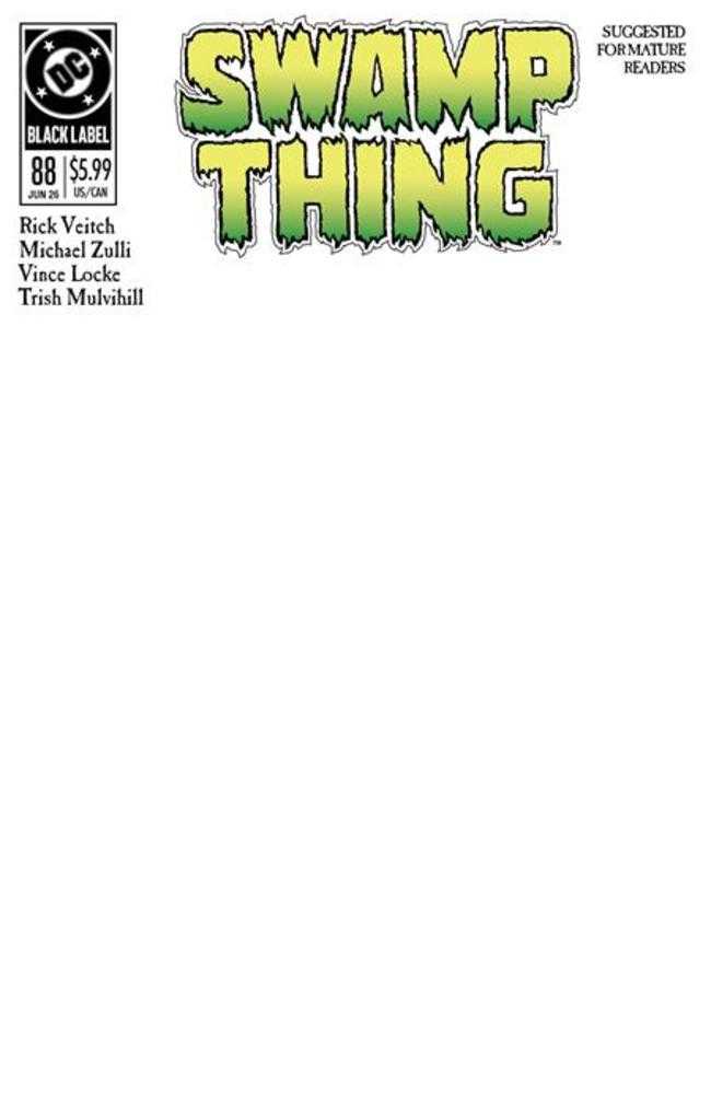Swamp Thing 1989 #1 (Of 4) Cover C Blank Card Stock Variant (Mature)